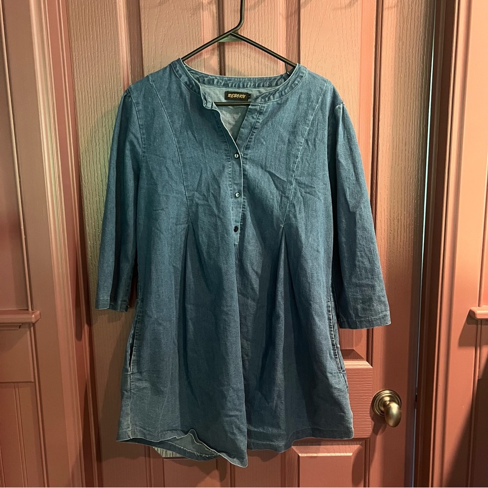 Reborn Blue Denim Tunic Top